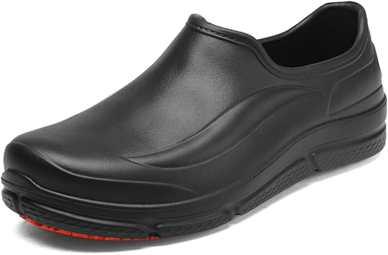 Men's Non-Slip Work Shoes: Waterproof Slip Resistant Chef Clogs - Lightweight Kitchen Restaurant Shoes for Work