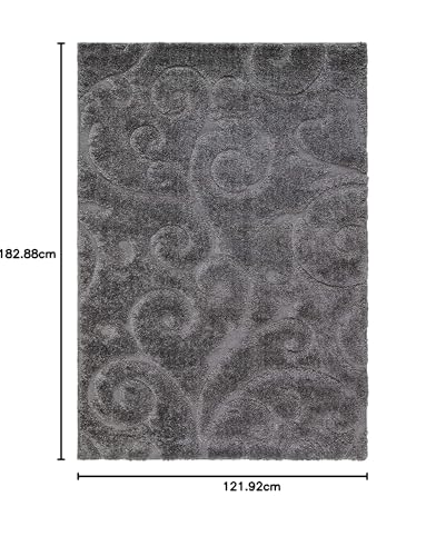 Image of Handwoven Microfibre 3D Rug for Living Room (Grey, 4 X 6 Feet, Microfibre)