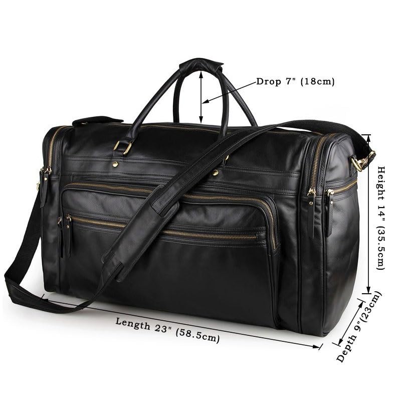 Leisure Retro Leather Portable Travel Bag with Cowhide top Layer Large Fashionable Luggage Bag,D-58.5 * 23 * 35.5cm2