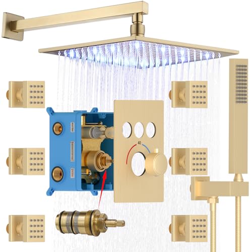 Enga 12-Inch LED Rainfall Shower System with Handheld