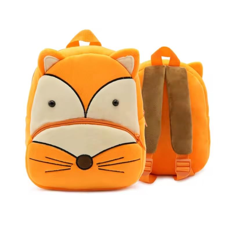 Mochila Infantil animada bichinhos de pelúcia Pequena Bolsa de Passeio para Criança (Raposa)