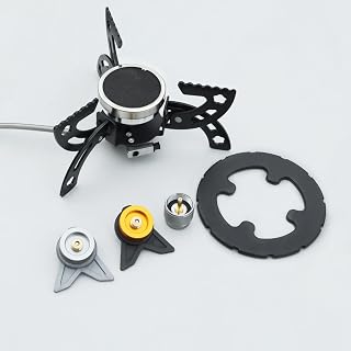 REDSUN FD6 Tragbarer Campingkocher, Faltbarer UFO 3-Bein-Stativbrenner, Winddichtes Infrarot-Survival-Kochfeld Geschenk für den Außenbereich, FD6 Gaskocher + EVA-Tasche + Adapter-Set + Topfträger