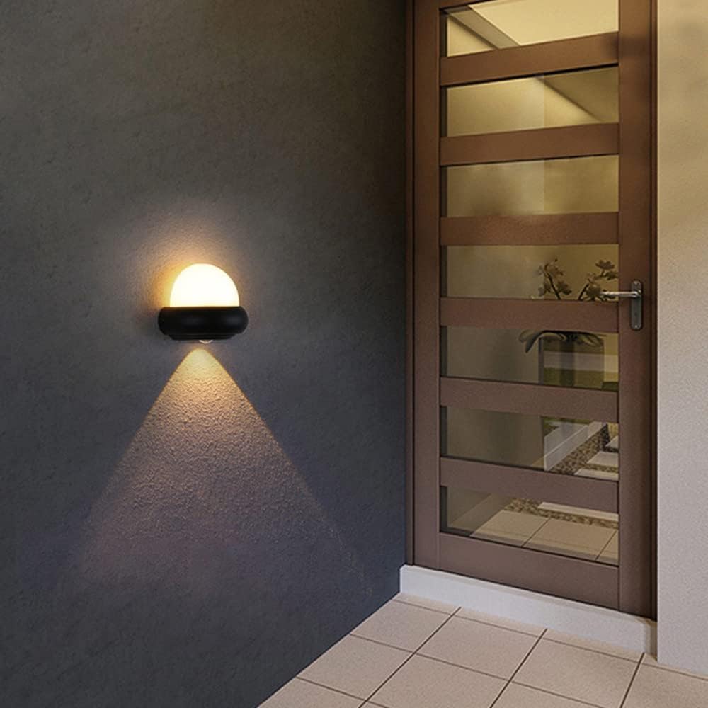 Wytrzymała i wytrzymała zewnętrzna lampa ścienna LED, oświetlenie pionowe, nowoczesne lampy zewnętrzne, lampa sferyczna do wnętrz, sypialni, ogrodu, domu i patio.
