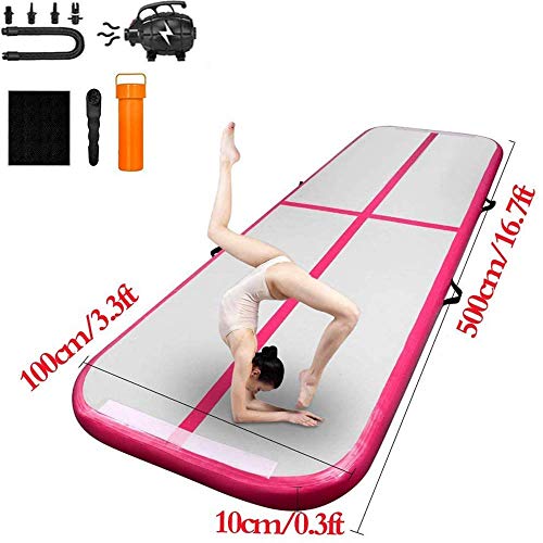 13.3ft/16.7ft/20ft Inflatable Airtrack,Tumbling Gymnastics Mat 4 inches Thickness, Waterproof Air Track,With Electric Air