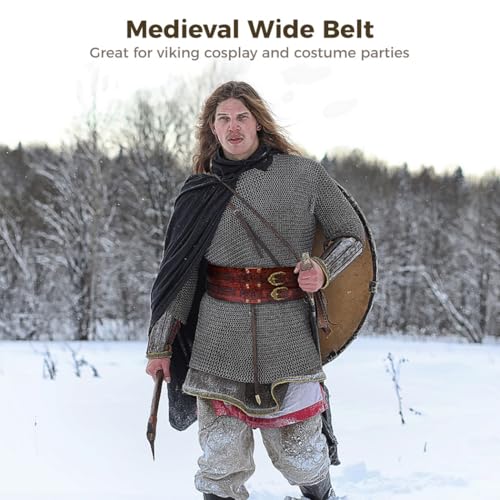 Adjustable Viking Corset Belt, Faux Leather Knight Armor Belt For Medieval Warrior, 38.2-50’’ Waist Size2