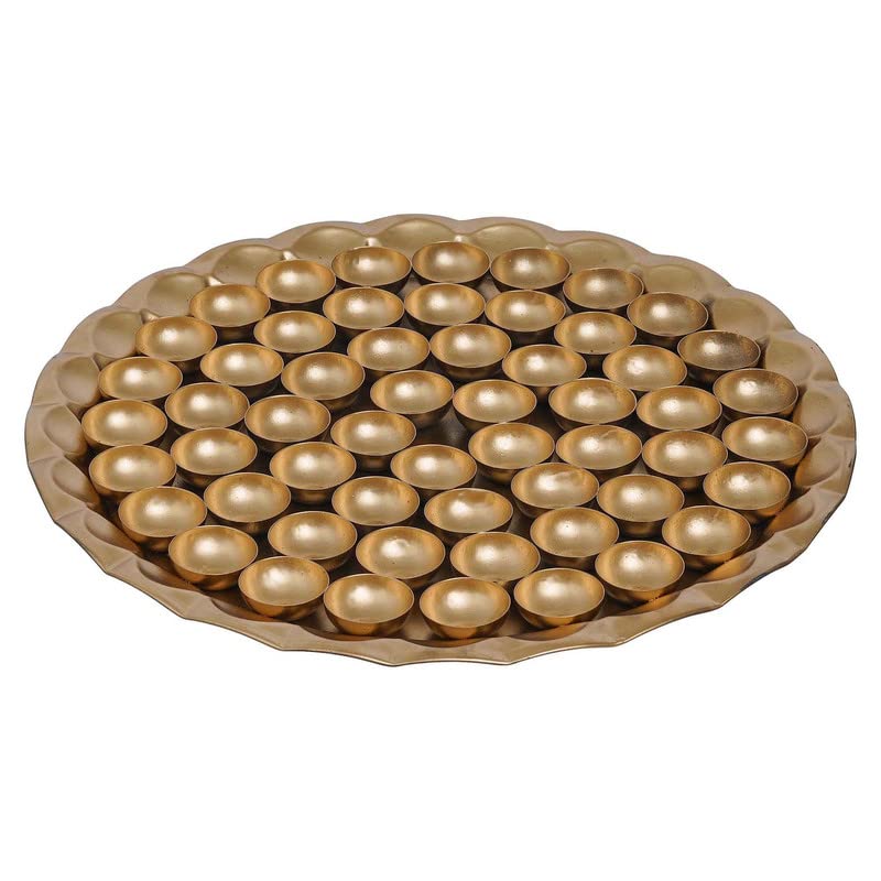 Sanvastar 56 Bhog Thali for offering Sweets to Diety thali for Pooja thali (15.5 Inch) - Image 2 thumbnail