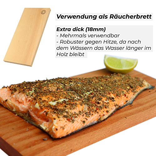 Bargen Tablas de salmón con soporte estable de acero inoxidable, 32 x 15 cm, accesorios para barbacoa para braseros y barbacoas esféricas (juego de 2) - imagen 5