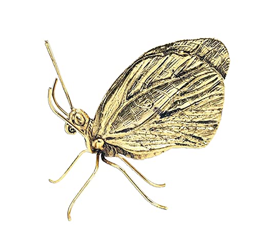 Kekafu Gold Butterfly Sculpture Brass Animal Figurines Metal Desktop Ornament For Home Office Car Decor Handmade Vintage Simulation Model Room Home Decoration Outdoor Wall Art 2.8X2.8In #TOP3