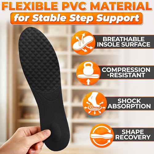 Image of 2-Layer Height Increase Insoles for Men & Women, 1.2-2 in (3-5 cm) | Adjustable Trim-to-Fit Shoe Lifts, PVC Layers, Firm Fit in Sneakers & Dress Shoes, US 4.5-9, Height Boosters for Work & Dates
