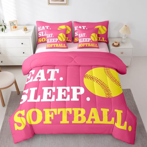 Image of Feelyou Softball Bedding Set King Size 7 Piece for Girls Boys Kids