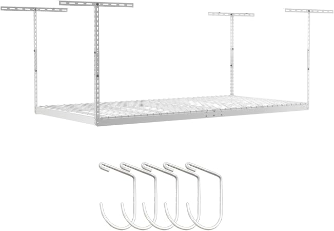 Amazon.com: SafeRacks 4 ft x 8 ft Overhead Storage Rack Adjustable 24 ...