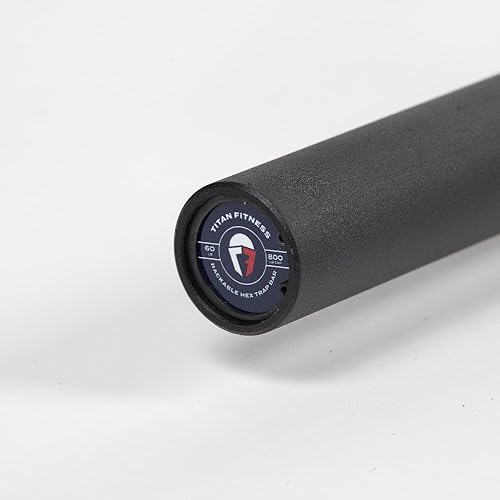 Miniatura 8 de Titan Fitness Barra de trampa hexagonal con cremallera, barra olímpica de levantamiento de pesas de 2 pulgadas, clasificada con 800 libras, agarres