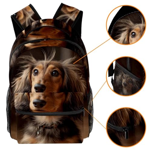 _2025-08-22 154725 Long-Haired Dachshu (1) Backpack Cute Bookbag Durable Daypack for Girl Boy3