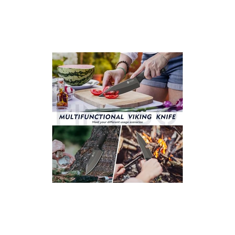 Kitchen-Knife-Premiun-14C28N-Steel-Viking-Knife-Japanese-Chef-Knife-with-G10-Handle-Boning-Knife-for-Meat-Cutting-for-Home-Outdoor-Best-Gift-Black Kitchen Knife Premiun 14C28N Steel Viking Knife, Japanese Chef Knife with G10 Handle, Boning Knife for Meat Cutting for Home, Outdoor, Best Gift (Black)