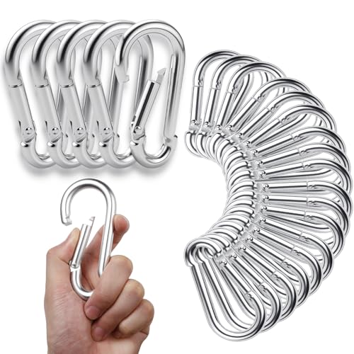 50Pack Heavy Duty Carabiner Clips 3Inch, 5/16” Spring Snap Hooks for Swing