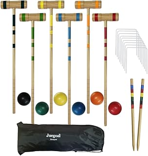 Juegoal Upgrade Six Player Croquet Set for Kids Family with Carrying Bag, 32 Inch