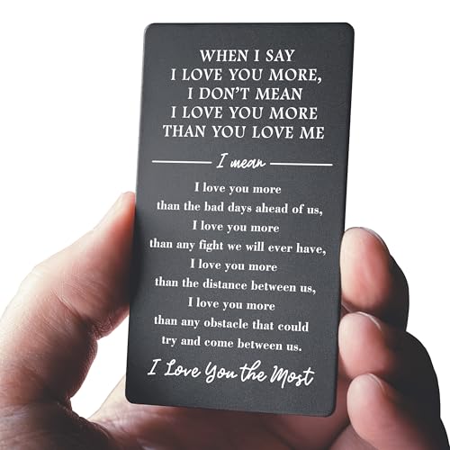 Engraved Wallet Card for Husband or Wife – Romantic Love Note Keepsake, Anniversary, Birthday, Wedding Gift, Valentine’s Day, Just Because