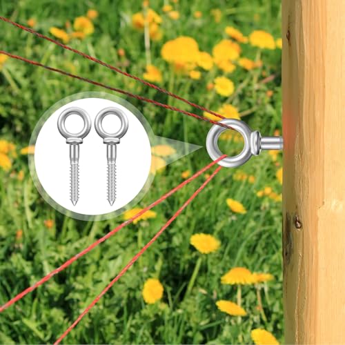 Image of LEIFIDE 4 Pcs Forged Steel Shoulder Eye Bolt Screw, Hot-Dipped Galvanized Forged Hook Screw Eye Bolt for Anchoring Chain and Wire Rope, 2, 200 Lbs Working Load Limit (1 /2 inch X 3-1 /4 inch)