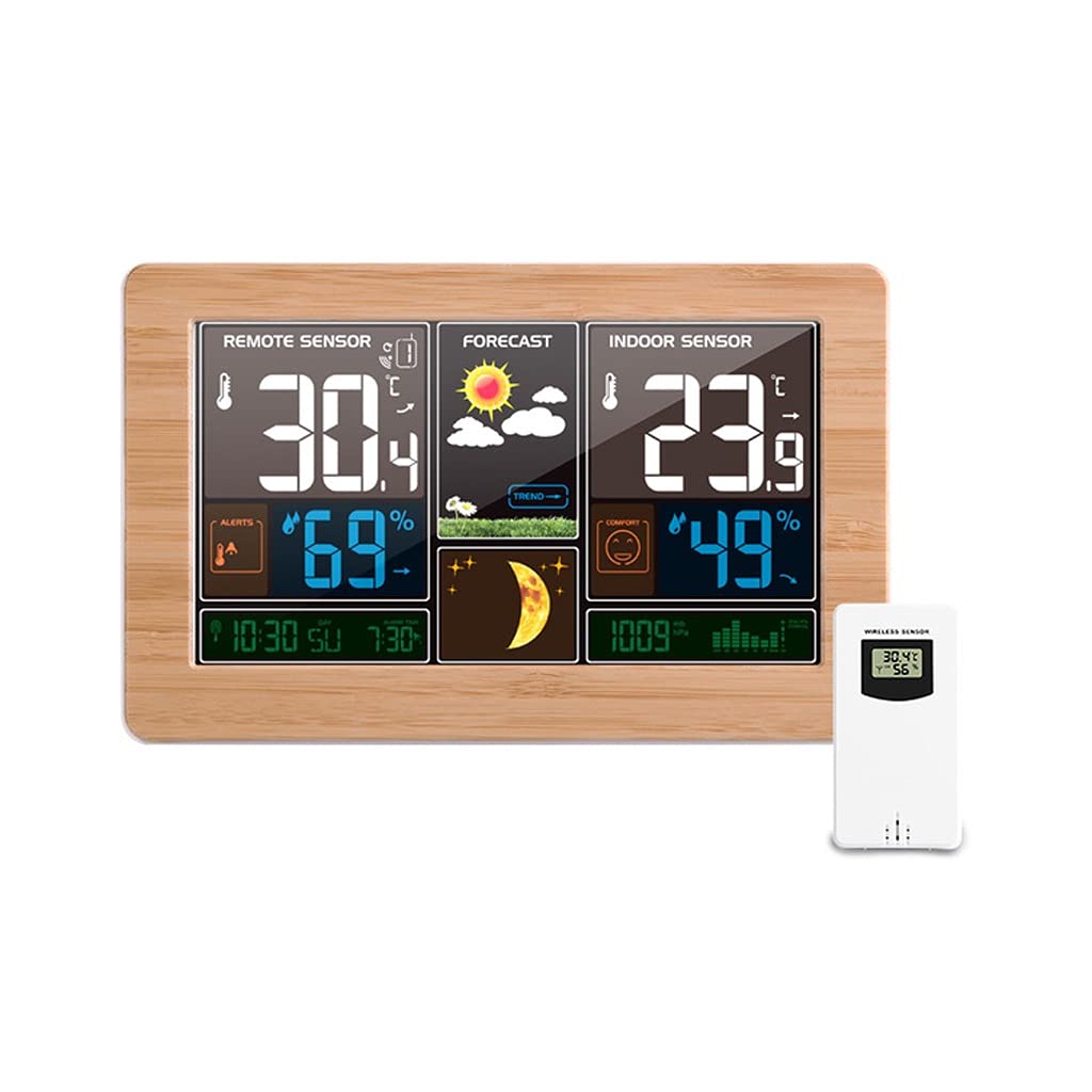 JFDBGU Temperatura Humedad Sensor inalámbrico Indoor Higrómetro Exterior Termómetro de Pared Barómetro de Pared Pronóstico de la estación meteorológica(3-Pack)