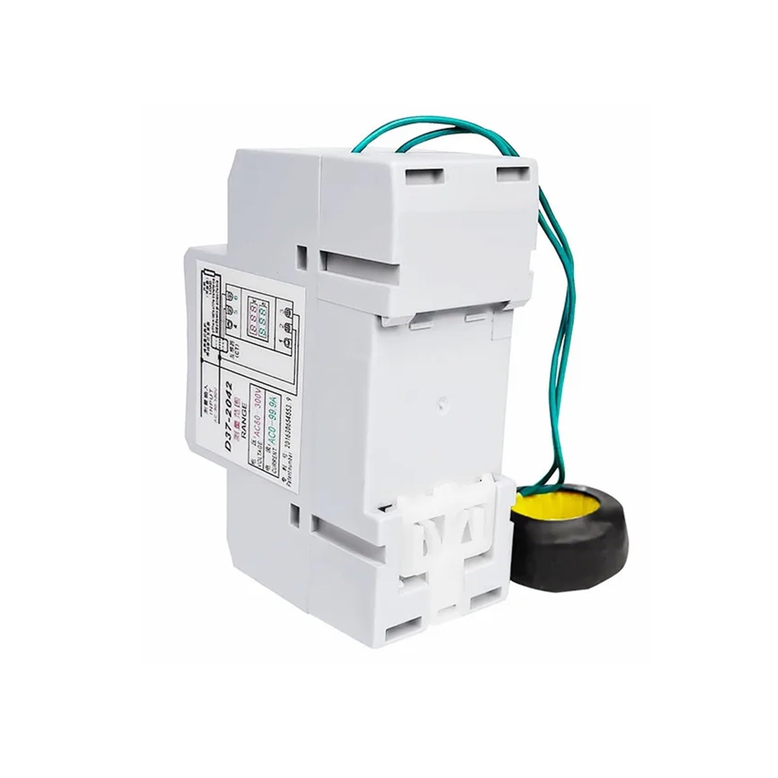 Wielofunkcyjny cyfrowy licznik LED na szynie DIN 2P, AC 80-300 V AC 200-450 V, amperomierz, woltomierz, licznik energii, D37-2042