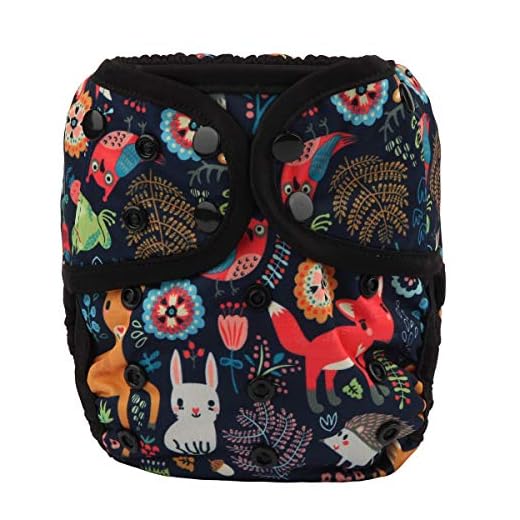 Sigzagor Baby Diaper Cover Nappy One Size 8lbs to 36lbs (Fox Rabbit Owl)