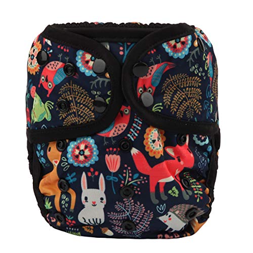 Image of Sigzagor Baby Diaper Cover Nappy One Size 8lbs to 36lbs (Fox Rabbit Owl)