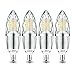 LEKE Dimmable LED Light Bulbs 10W E12 LED Bulb 3000K E12 Candelabra Bulb Warm White 1000lm LED Light Bulb 85-100 watt Equivalent Incandescent Torpedo Shape Bullet Top(4 Pack)
