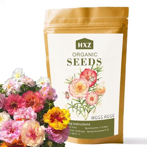 10.000 semillas de rosas de musgo premium (Portulaca Grandiflora) - Ideal para plantar al aire libre y embellecer el jardín