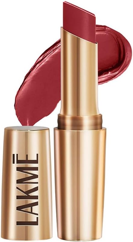 Lakme Powerplay Priming Matte Lipstick, Smooth Matte Finish, Lightweight Lipstick, Smudgeproof, Lasts 16hrs, Hydrates Lips, Cherry Chic, 3.6g