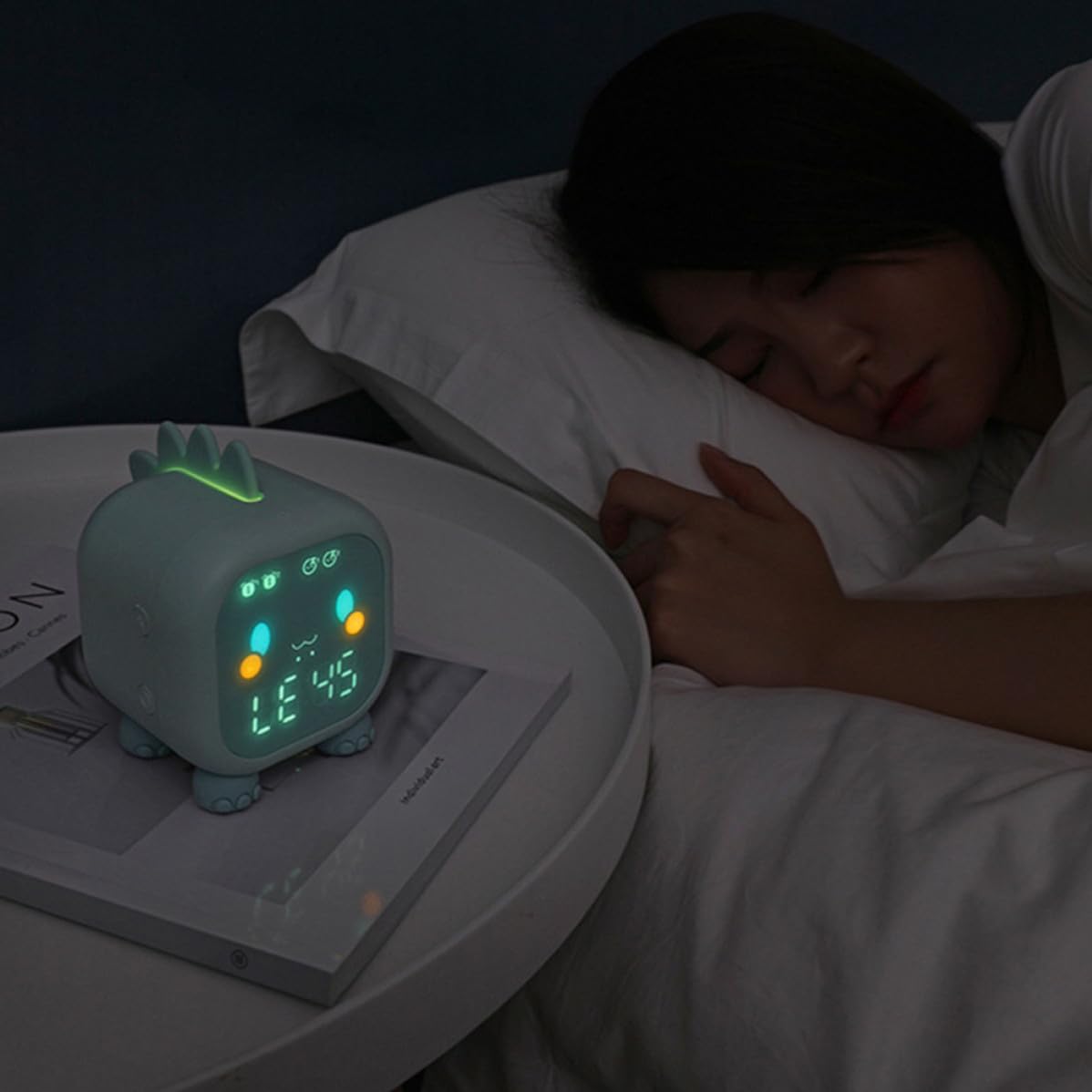Reloj Despertador Inteligente Entrenador de Sueño, Diseño Animal de Plástico Resistente y Función de Repetición Silenciosa para Habitación Infantil