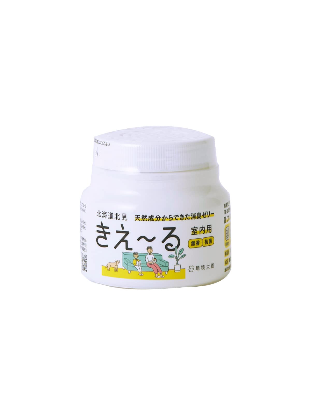 環境ダイゼン 消臭剤 部屋 ゼリータイプ 置き型 160g 無香料 きえ~る 善玉活性水 魔法のように消臭 タバコ臭 ペット臭 玄関や冷蔵の生活臭 1個入 無香 置き型タイプ 160g商品画像