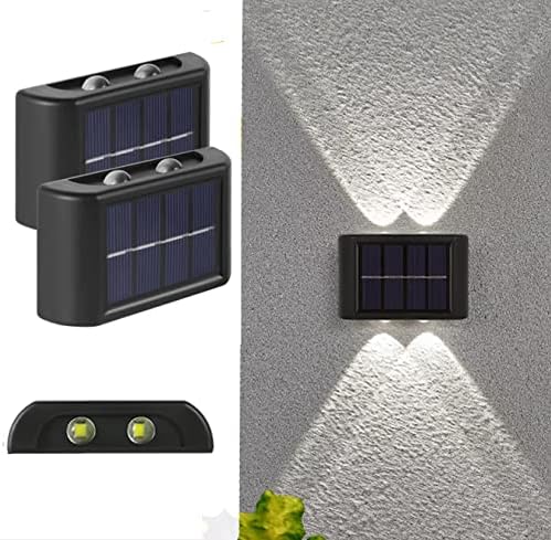 LED Solare Applique da Parete Esterni Impermeabile IP65 Vintage Lampada da Parete Senza Fili Moderna Metallo Esterno Iluminazioni per Pareti per Giardino Garage Corridoio (Nero Luce Calda,1 Pezzi