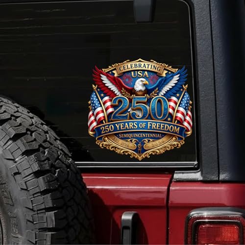 Image of 2-Piece USA 250th Anniversary Patriotic Car Decal