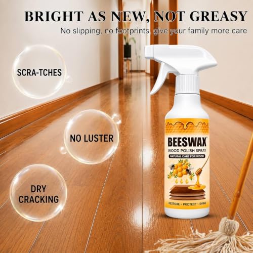 Image of Beeswax Furniture Polish Spray | Natural Wood Polish & Cleaner | Restores Shine & Protects Wooden Furniture, Tables, Chairs, Doors, Cabinets & Wood Surfaces (PACK OF 1)