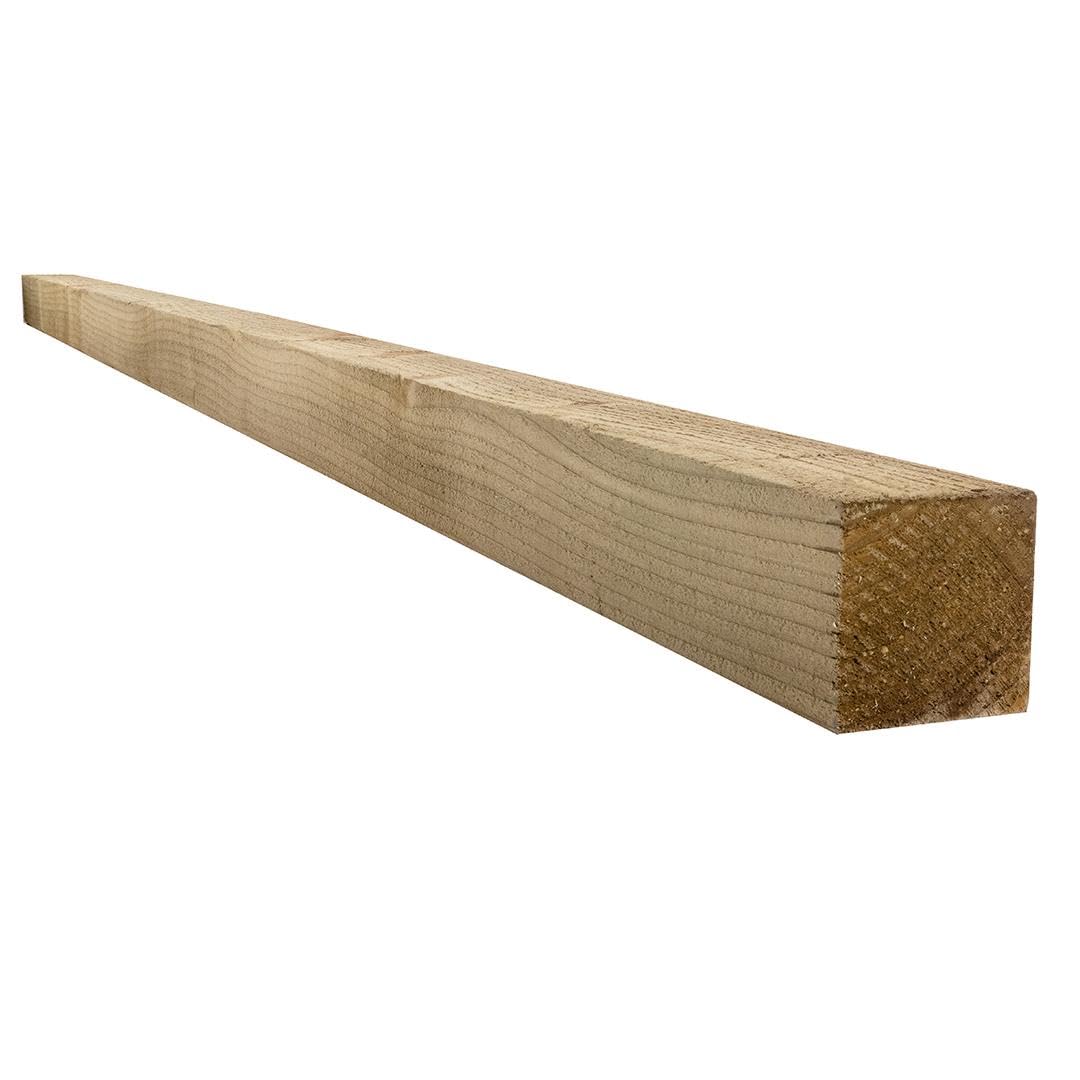 Snowdon Timber, Treated 3x3" Fence Post, 10 Pack, (H) 2.4m (W) 75mm, Timber Garden Fencing Posts