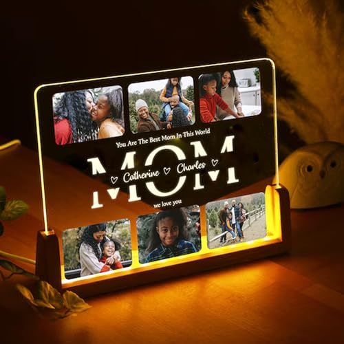 Image of Personalized Photo Collage Frame, Nana Photo Frame, Customized MomFrame, Mother's Day , Grandma Photo Collage Wooden Stand | Custom Gift | , Birthday valentine's day for Gift Him or Her (Mom Frame 2)