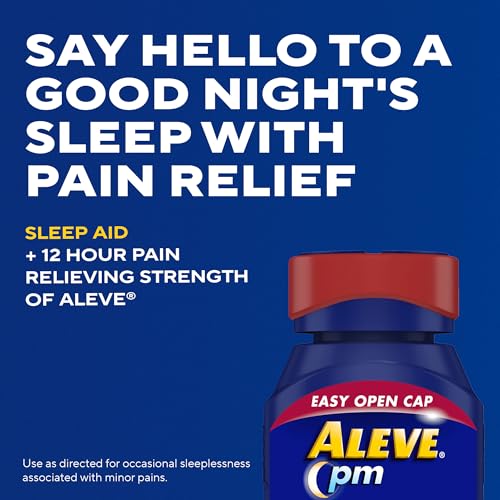 Image of Aleve PM Sleep Aid Plus Pain Reliever Caplets,Naproxen Sodium & Diphenhydramine HCl,Nighttime,120 Count (Pack of 2)