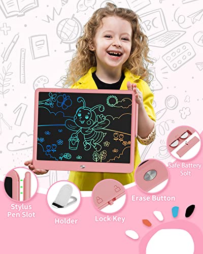 Bravokids 15Inch Lcd Writing Tablet, Drawing Board Learning Educational Toddler Toys Gifts, Scribbler Board Toy Board For Kids Boys Girls Adults (Pink) #TOP2
