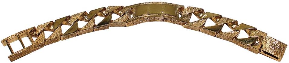 Romany CastingsMEN'S ID Link Bracelet 10 inch Cast in Jewellers Bronze dipped 9ct gold 151g