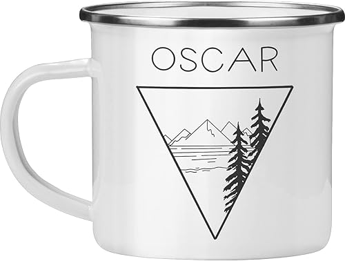 Taza de campamento esmaltada personalizada. Tazas de café de cerámica personalizadas para campamento y senderismo, regalo de San Valentín,