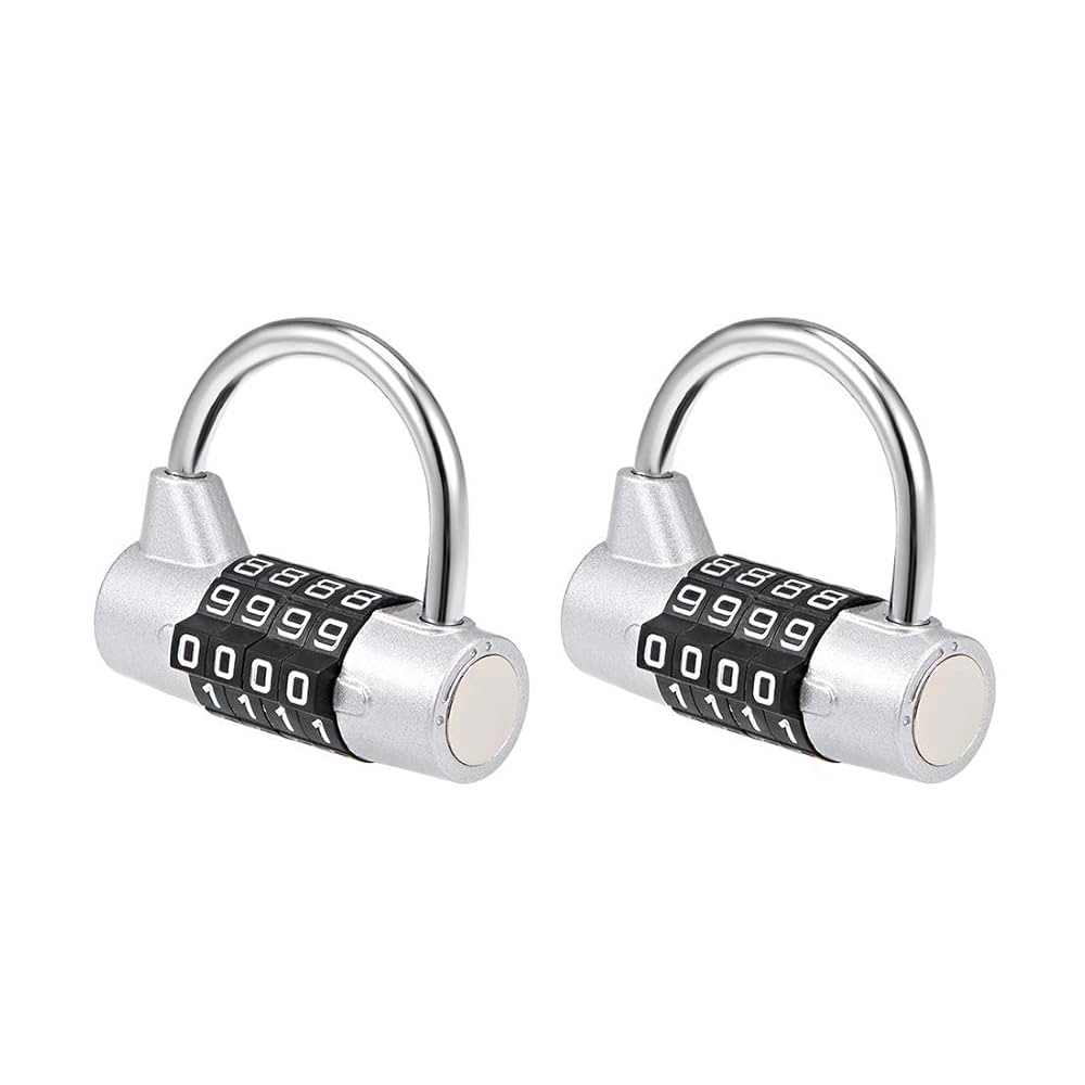 ✾未使用✾2個セット　南京錠　錠前　鍵　アルミ　シルバー Amazon.co.jp: ゲートロッカー用2桁南京錠2インチリセット可能