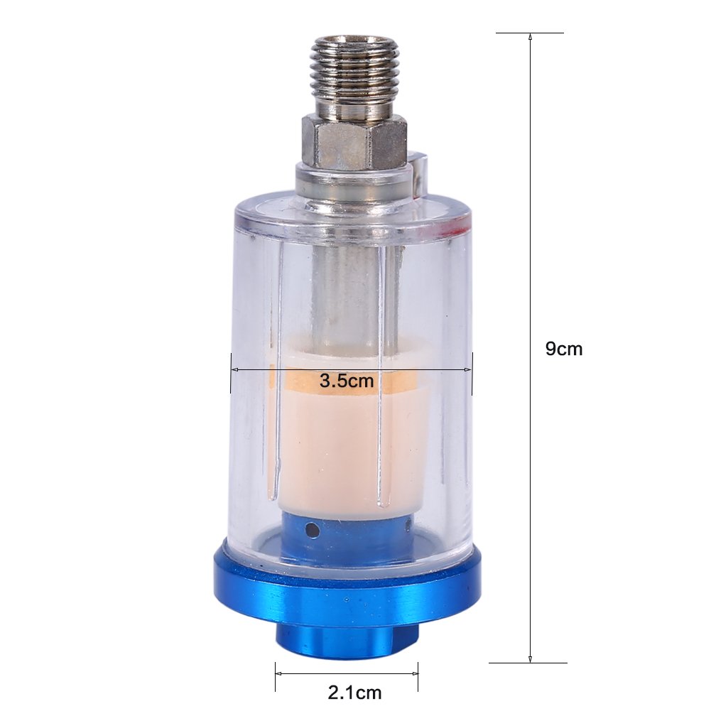 Régulateur de pression d'air avec séparateur d'eau et manomètre, filtre avec raccord 1/4", 150 mm