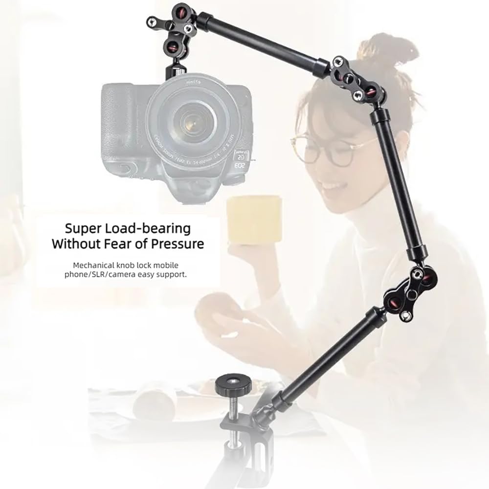 NEWFUN Magic Arm, Brazo Magico, Brazo Articulado Trípode de Mesa Ajustable con Adaptador de Tornillo de 1/4"a 3/8", Magic Arm para Luces LED, Cámaras, Micrófonos, Webcams y Smartphones