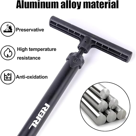 RBRL Bike Pump, Premium Air Pump for Bike Tires, Bicycle Manual Air Pump with Dual Presta and Schrader Valves, Suitable for Road Bikes, Cars, Mountain Bikes, Sports Balls