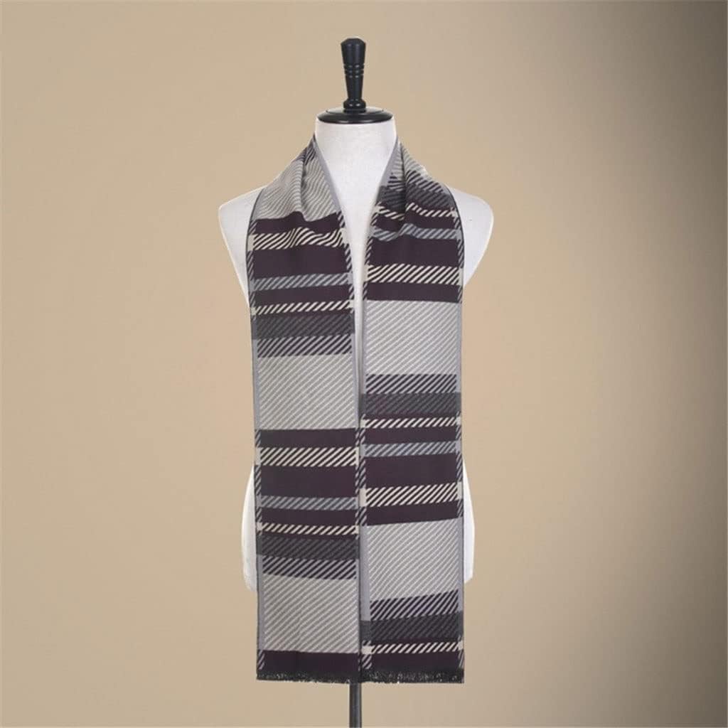 1pcs Men's Wool Scarf Men's Korean Fashion All-Match Color Matching Business Casual Warm Bib(D)