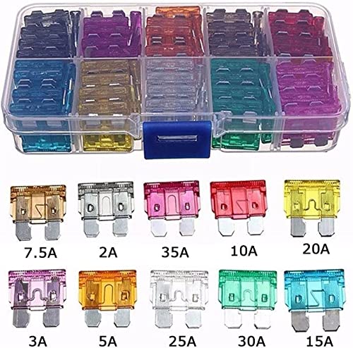 Fusibles de voiture type lame assortiment 2A 3A 5A 7.5A 10A 15A 20A 25A 30A boîte auto camion