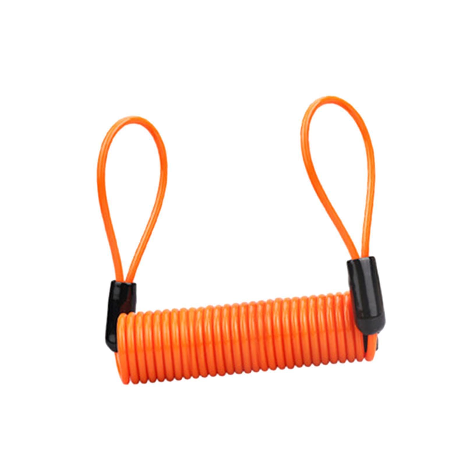 QLECXZI Disc Lock Reminder Cable with Bright Visualization Ensures Enhanced Security While Riding Motorcycles and Bicycles Appropriately Disc Lock Reminder, Orange, 120cm