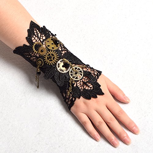 BLESSUME Steampunk Lace Cuff Bracelet2
