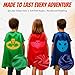 Kids Superhero Capes and Masks Set Bulk Dress Up Costumes with Bracelets for Boys and Girls Ages 2-12 – Satin Capes, Felt Masks, Birthday Party Favors, Pretend Play Toys