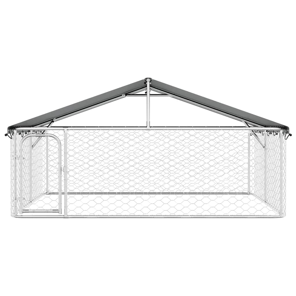 Perrera para perros al aire libre con techo, acero galvanizado, 300 x 300 x 150 cm, se puede cerrar, con protección y seguridad para cachorros, ideal como recinto, caño y parque infantil en el